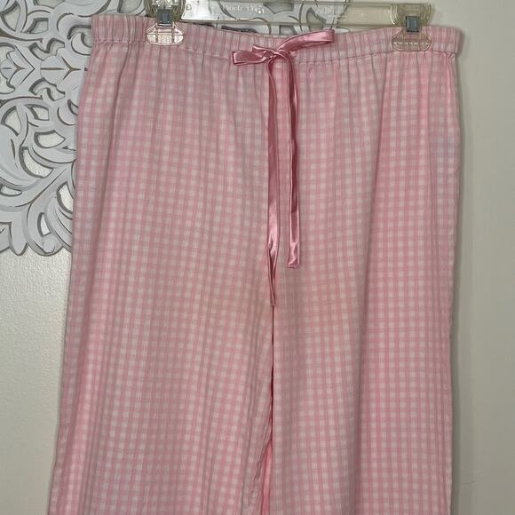 NAUTICA Sleepwear women's Medium pajama set pink gingham breast cancer awareness - Picture 8 of 10
